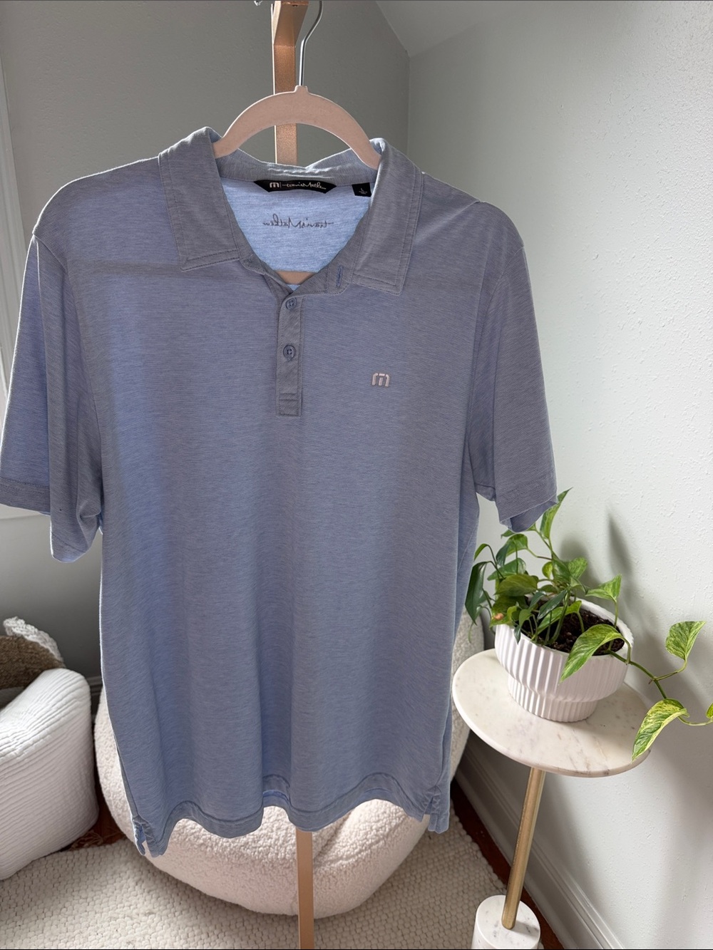 Travis Mathew Slate Blue Short Sleeve Polo
